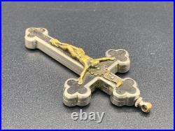 Antique? Reliquary 10 Saints Relics Religious Pectoral Crucifix Cross Pendant