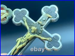 Antique? Reliquary 10 Saints Relics Religious Pectoral Crucifix Cross Pendant