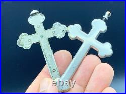 Antique? Reliquary 10 Saints Relics Religious Pectoral Crucifix Cross Pendant