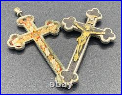Antique? Reliquary 10 Saints Relics Religious Pectoral Crucifix Cross Pendant