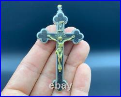 Antique? Reliquary 10 Saints Relics Religious Pectoral Crucifix Cross Pendant