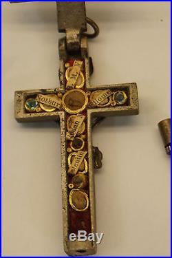 Antique Reliquary Crucifix Saints Relics Jeweled Holy Cross Catholic Religious