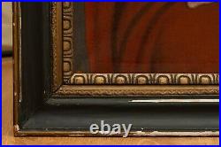 Antique Renaissance Oil Painting On Canvas Virgin Mary Baby Jesus Religious Art