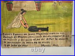 Antique Retablo Ex-Voto Painting on Mexican Spanish Colonial Religious Art 6X8
