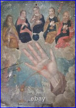 Antique Retablos Religious Figures Oil On Tin Antique Retablos Religious Figures Oil On Tin