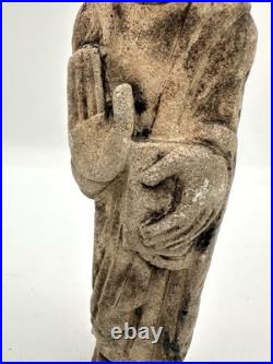 Antique Romanesque Medieval Stone Carved Religious Figure