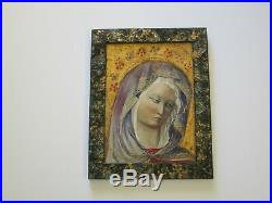 Antique Russian Madonna Painting Religious Icon Art Deco Era 1920's Oil Old