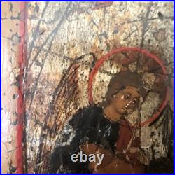 Antique Russian Religious Icon Grieving Holy Mother Of God, 13.5x12