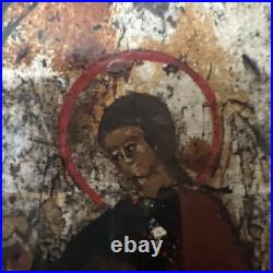 Antique Russian Religious Icon Grieving Holy Mother Of God, 13.5x12