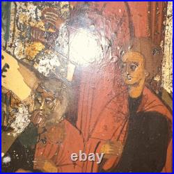 Antique Russian Religious Icon Grieving Holy Mother Of God, 13.5x12