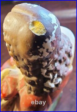 Antique Sacred Heart Of Jesus Statue 21 Painted Plaster Religious Statuary