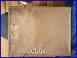 Antique Sacred Heart of Jesus Hand-Colored Engraving Framed 19th Century Gauche