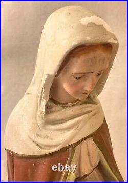 Antique Saint Anne Statue Child Mary Ferrari Arrighetti Religious Statue 21