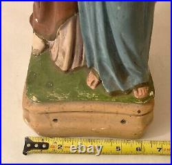 Antique Saint Anne Statue Child Mary Ferrari Arrighetti Religious Statue 21