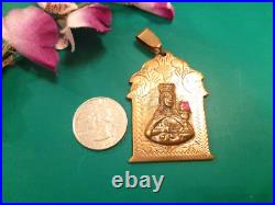 Antique Saint Barbara Medallion Pendant Virgin Mary, Madonna Stunning Piece Antique Saint Barbara Medallion Pendant Virgin Mary, Madonna Stunning Piece