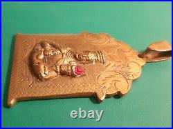 Antique Saint Barbara Medallion Pendant Virgin Mary, Madonna Stunning Piece Antique Saint Barbara Medallion Pendant Virgin Mary, Madonna Stunning Piece