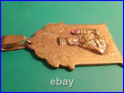 Antique Saint Barbara Medallion Pendant Virgin Mary, Madonna Stunning Piece Antique Saint Barbara Medallion Pendant Virgin Mary, Madonna Stunning Piece