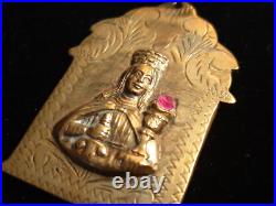 Antique Saint Barbara Medallion Pendant Virgin Mary, Madonna Stunning Piece Antique Saint Barbara Medallion Pendant Virgin Mary, Madonna Stunning Piece