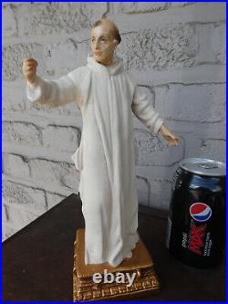 Antique Saint Bruno ceramic chalk statue figurine religious