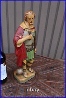 Antique Saint donatius ceramic chalk statue saint religious