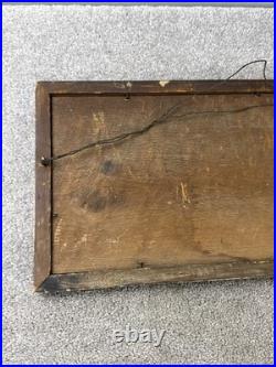 Antique Sampler Needlework Rock Of Ages Motto Wooden Framed Religious Victorian