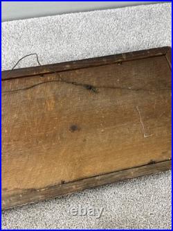 Antique Sampler Needlework Rock Of Ages Motto Wooden Framed Religious Victorian