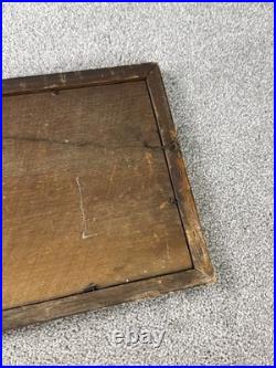 Antique Sampler Needlework Rock Of Ages Motto Wooden Framed Religious Victorian