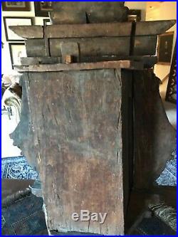 Antique Santos and Nicho hand carved wood religious state large