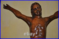 Antique Sculpture Christ In Boxwood Patina Jesus Statue Gift Religious Old 17th