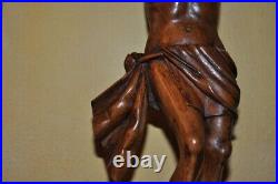 Antique Sculpture Christ In Boxwood Patina Jesus Statue Gift Religious Old 17th