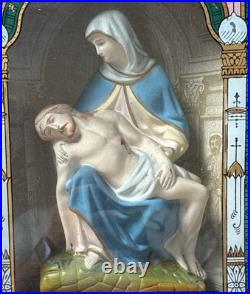 Antique Shadowbox Sick Call Box Home Prayer Box -Vintage Religious Collectible