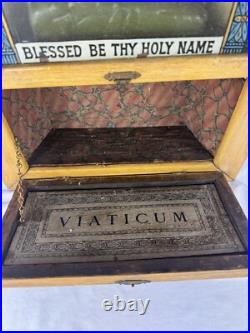 Antique Shadowbox Sick Call Box Home Prayer Box -Vintage Religious Collectible Antique Shadowbox Sick Call Box Home Prayer Box -Vintage Religious Collectible