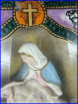 Antique Shadowbox Sick Call Box Home Prayer Box -Vintage Religious Collectible