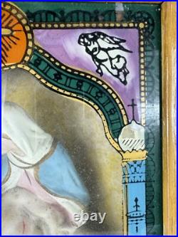 Antique Shadowbox Sick Call Box Home Prayer Box -Vintage Religious Collectible
