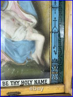 Antique Shadowbox Sick Call Box Home Prayer Box -Vintage Religious Collectible Antique Shadowbox Sick Call Box Home Prayer Box -Vintage Religious Collectible