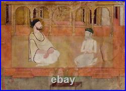 Antique Sikh Miniature Painting On Paper Sikhism Religion Gurpurab Special Art