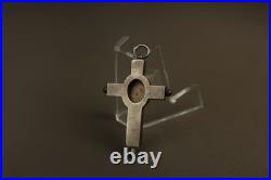 Antique Silver Religious Reliquary Cross 19th Century