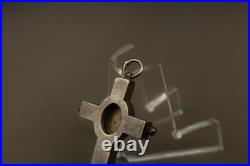 Antique Silver Religious Reliquary Cross 19th Century