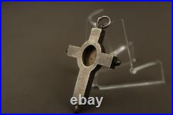 Antique Silver Religious Reliquary Cross 19th Century