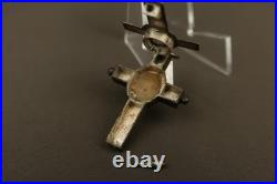 Antique Silver Religious Reliquary Cross 19th Century