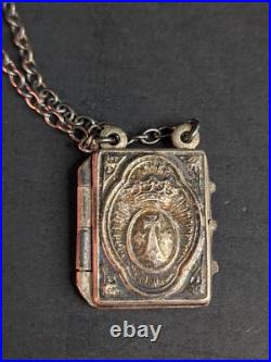 Antique Silver Scapular Vintage Religious Artifact Antique Silver Scapular Vintage Religious Artifact