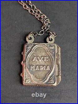 Antique Silver Scapular Vintage Religious Artifact Antique Silver Scapular Vintage Religious Artifact