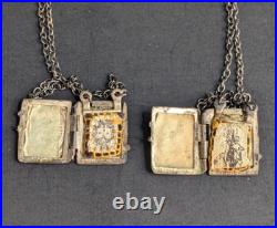 Antique Silver Scapular Vintage Religious Artifact Antique Silver Scapular Vintage Religious Artifact