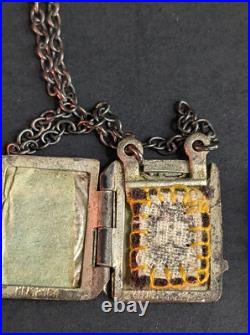 Antique Silver Scapular Vintage Religious Artifact Antique Silver Scapular Vintage Religious Artifact