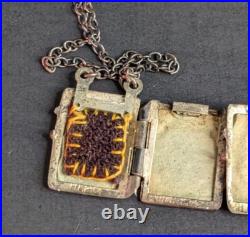 Antique Silver Scapular Vintage Religious Artifact Antique Silver Scapular Vintage Religious Artifact