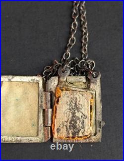 Antique Silver Scapular Vintage Religious Artifact Antique Silver Scapular Vintage Religious Artifact