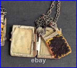Antique Silver Scapular Vintage Religious Artifact Antique Silver Scapular Vintage Religious Artifact
