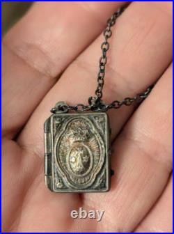 Antique Silver Scapular Vintage Religious Artifact Antique Silver Scapular Vintage Religious Artifact