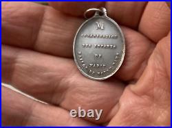 Antique Silver Vachette Medal Virgin conceived without sin. 1800's religious