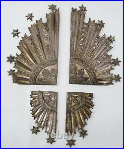 Antique Solid Silver Religious Holy Rays Altar Crucifix Colonial Peruvian